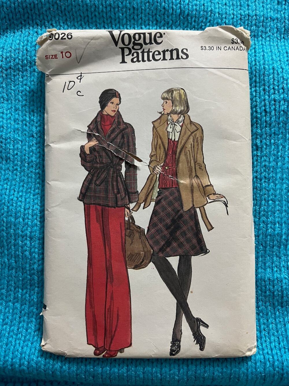 Vogue sewing pattern 9026 suit jacket skirt pants